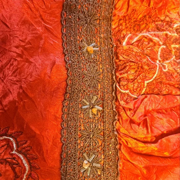 Heart Soul Brand Burnt Orange Boho Blouse Sz Small - Picture 5 of 5